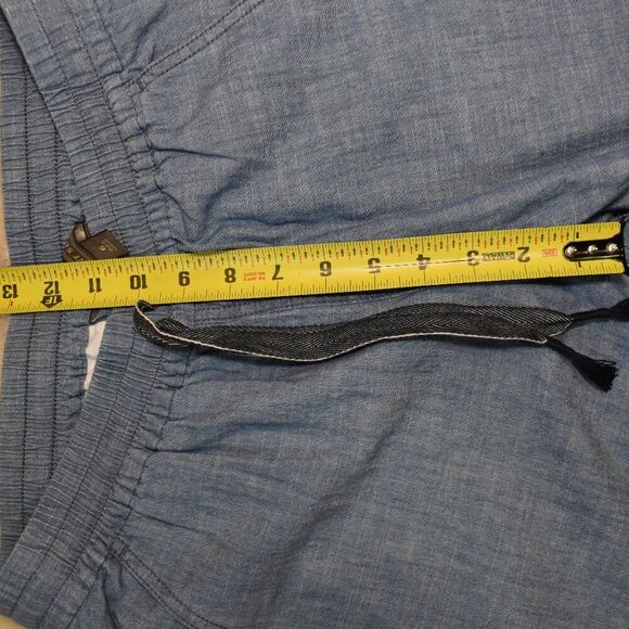 Point Sur Seaside Cotton Pants Sz 6 Blue High Waist Cropped Stretch Waist Comfy - Picture 5 of 11